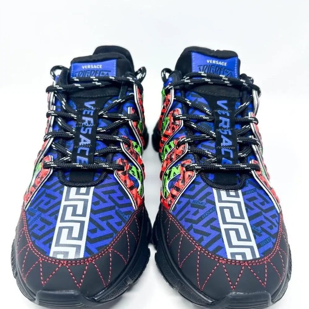 Versace Men's Trigeca Sneakers Nero/Saphire/Green 42